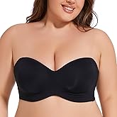 sheroine Strapless Push up Plus Size Seamless Bra Underwire Convertible Smoothing Unpadded Support Large Breasts Bras