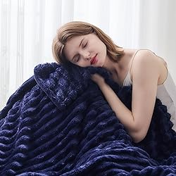 NEWCOSPLAY Super Soft King Blanket Dark Navy