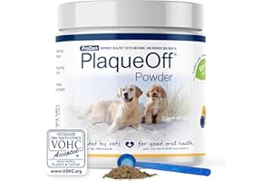 ProDen PlaqueOff Powder for Pets - Cat & Dog Breath Freshener - Plaque & Tartar Remover for Pet Oral Care - 420g