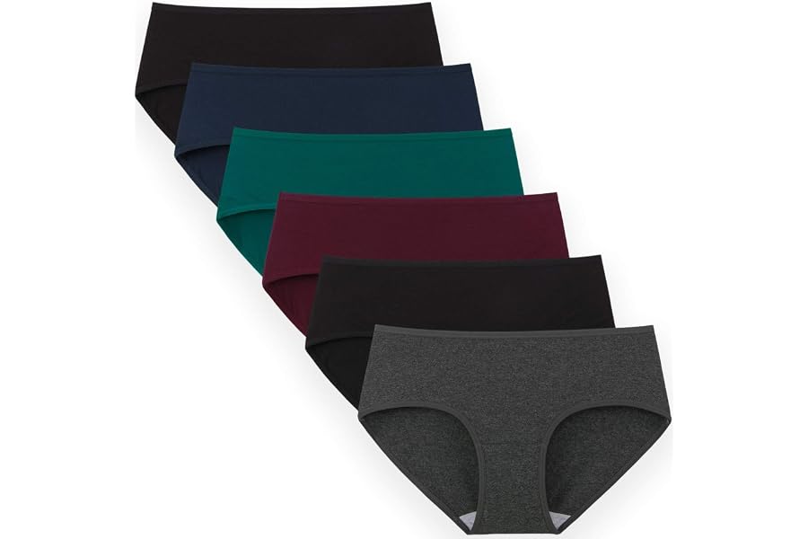 INNERSY Womens Underwear Cotton Hipster Panties Regular & Plus Size 6-Pack