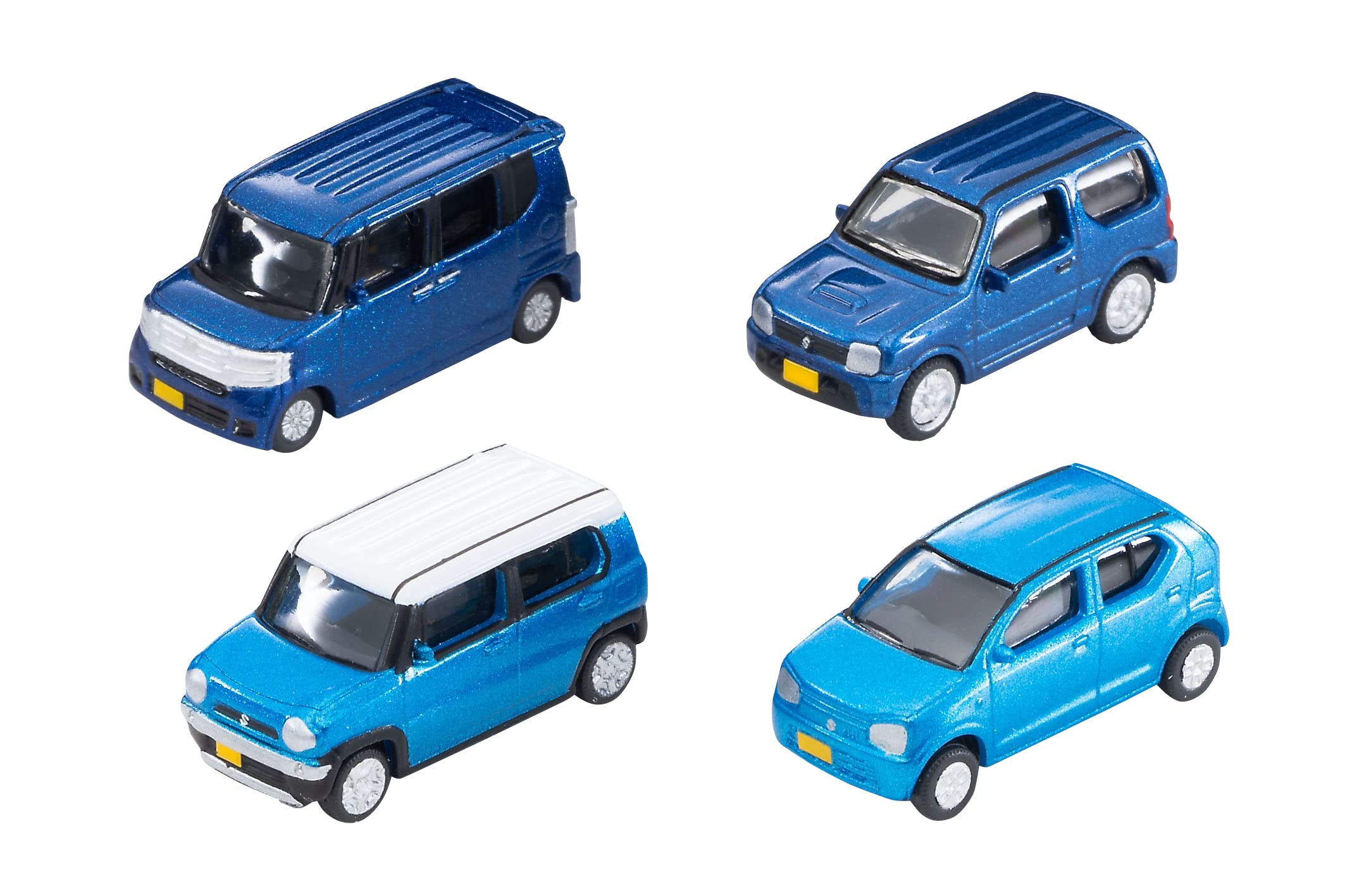 TomyTEC 323686 Car Collection, 4X Honda/Suzuki, Blue Track N 1:150