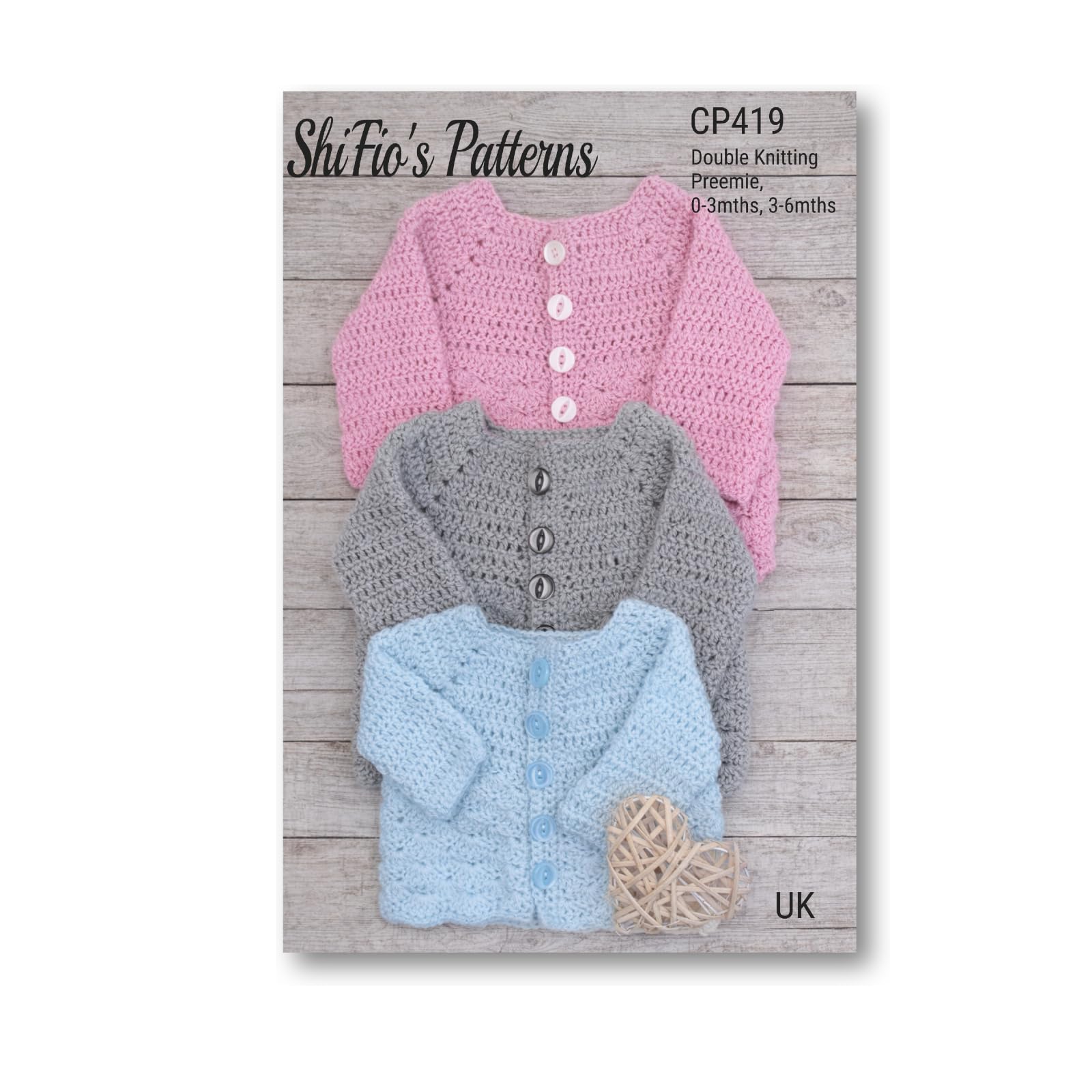 Crochet Pattern for Babies Raglan Cardigan, Baby Cardigan Pattern, 3 Sizes Preemie, 0 to 3 Months, 3 to 6 Months UK Terminology, Double Knitting, DK, CP419