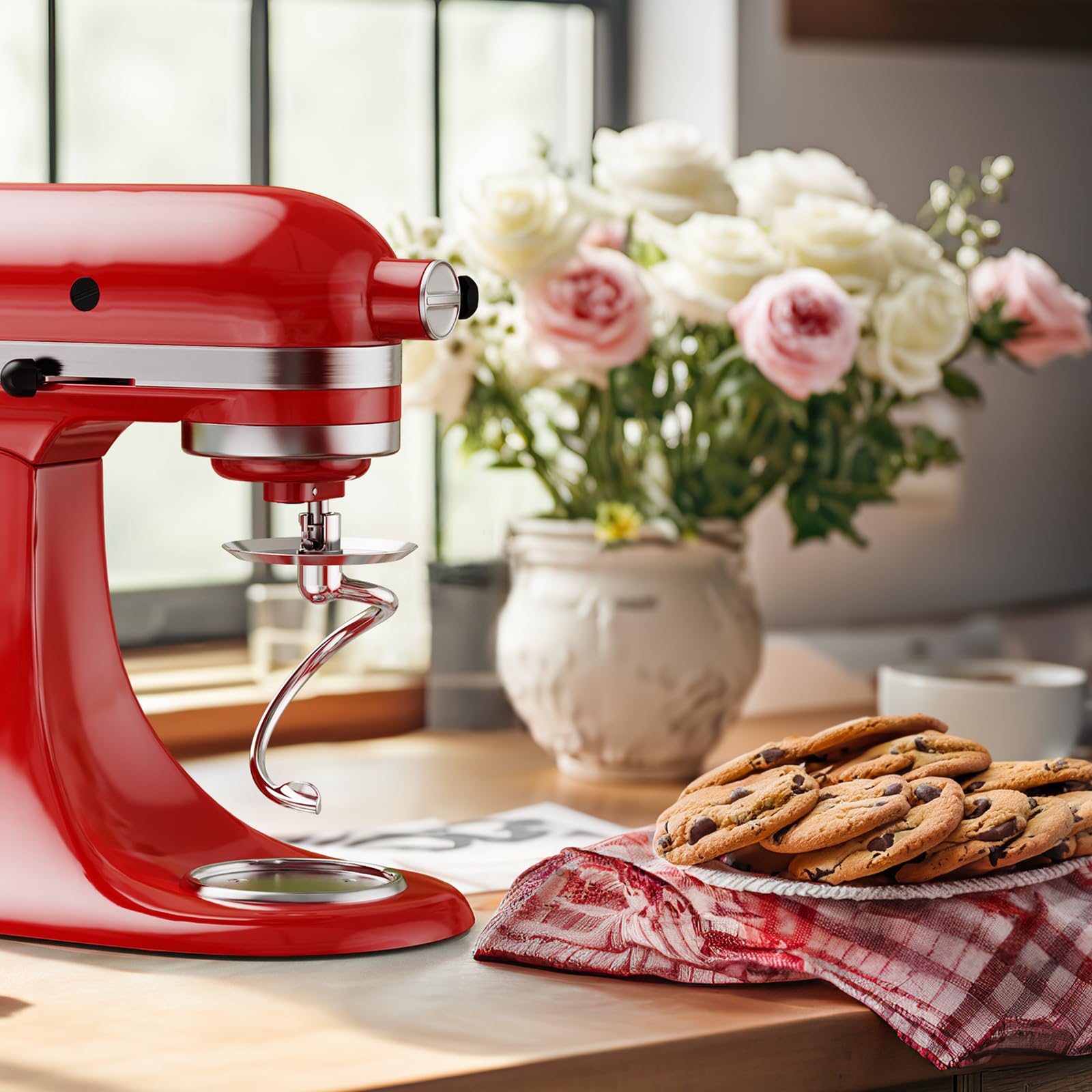 GVODE Stainless Steel Spiral Dough Hook for KitchenAid Stand Mixer, Bread Hook Attachment Fits 4.5-5 QT Mixing Bowl for Tilt-Head Stand Mixers, For KitchenAid Stand Mixer Accessories, Dishwasher Safe