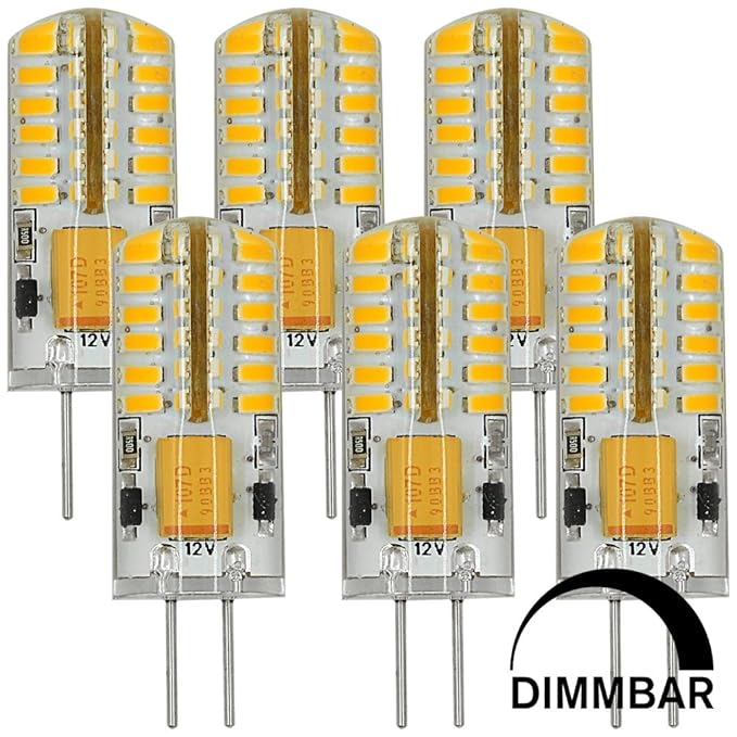 MENGS® 6 Stück Dimmbar G4 LED Lampe 3W DC 12V Warmweiß 3000K 48x3014 SMD