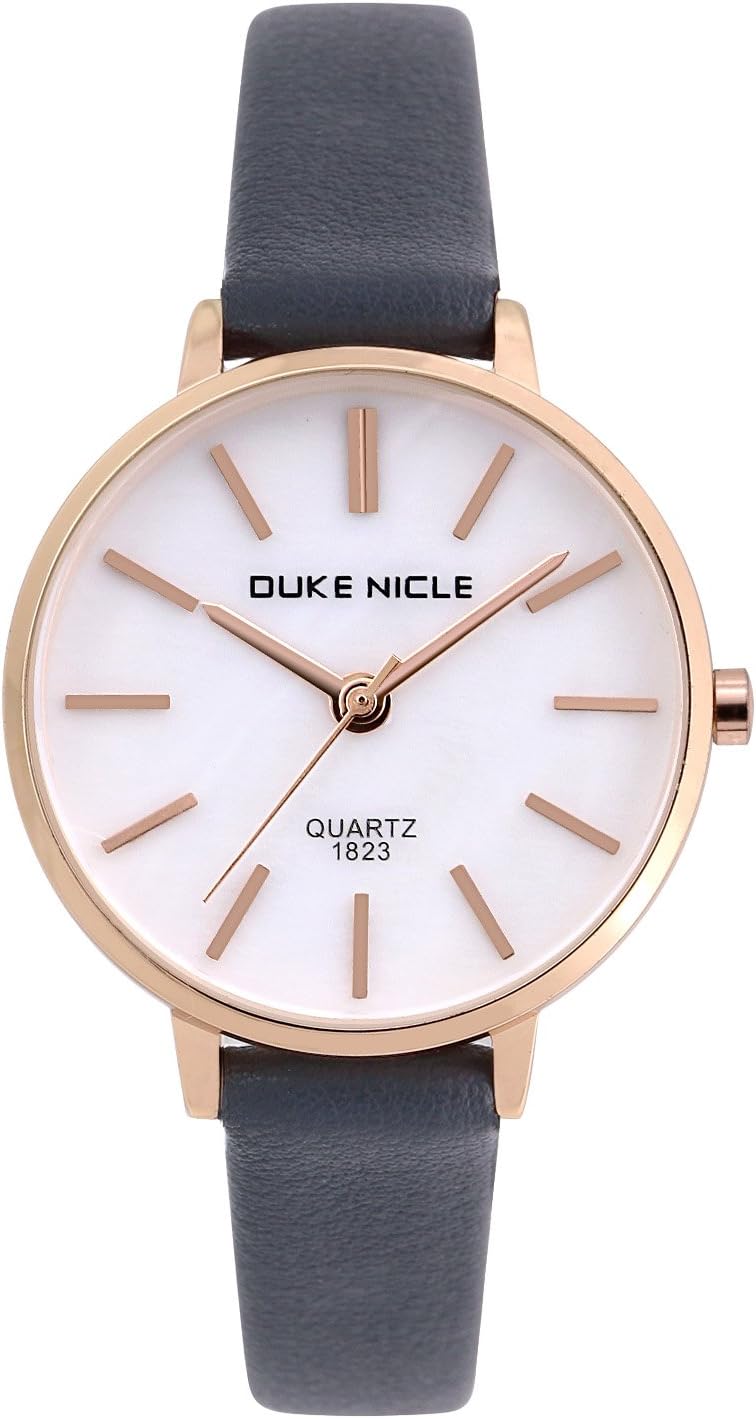 Womens Fashion Watch,Ladies Elegant Waterproof Quartz Rose Gold Case Roman Numeral Casual Wrist Watches for Girls with Soft Genuine Leather Band (Black)