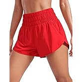 CRZ YOGA High Waisted Dolphin Running Shorts for Womens Mesh Liner for Gym Workout Athletic with Zipper Pocket