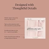 Kitsch Satin Pillowcase 2 Pack Blush Standard/Queen with Zipper Satin Pillow view 3