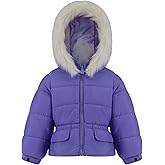LONDON FOG Girls' Heavyweight Puffer Jacket with Faux Fur Hood and Fleece Lining