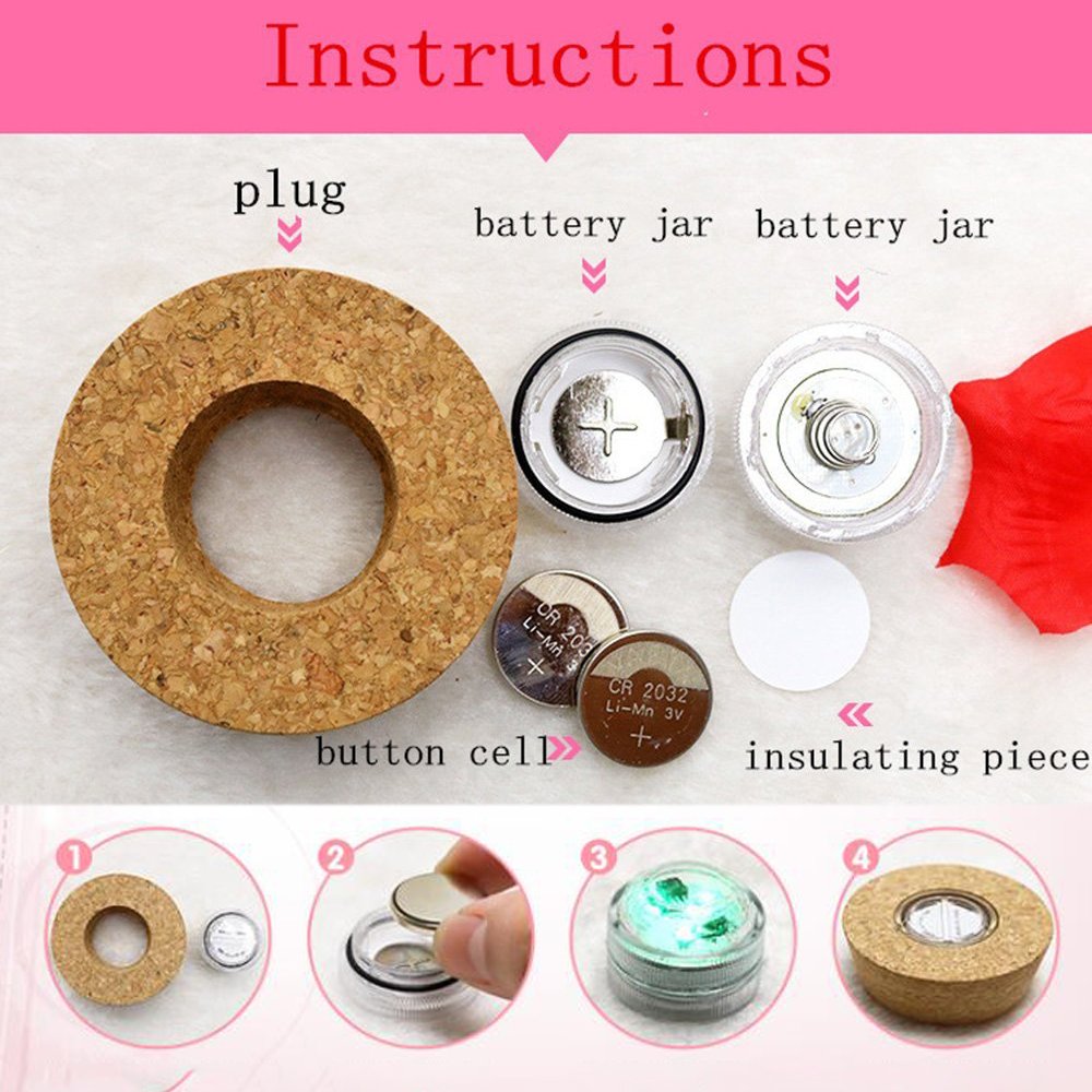 Denshine Preserved Flowers, Eternal Flowers with Light Preserved Flower Rose Eternal Flower Wishing Bottle with Remote Control Creative Gifts-Blue