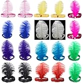 BLUE GARLIC 20pcs Sequin Feather Headbands bulk 1920s costume headbands roaring 20s Flapper Headpieces