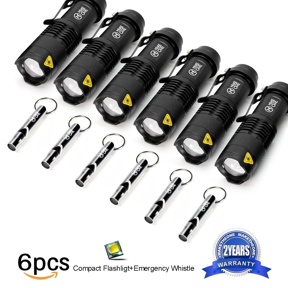 10 Pack Small EDC LED Flashlight 7W 350 Lumen Tactical Zoomable Pocket Torch