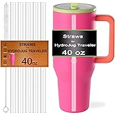 5-Pack Straws for HydroJug Traveler 40 OZ Tumblers, Replacement Straw for Hydro Jug Traveler 40 OZ Tumbler Accessories, Reusable,Tritan,Dishwasher Safe,Food Safe,BPA Free,Clear