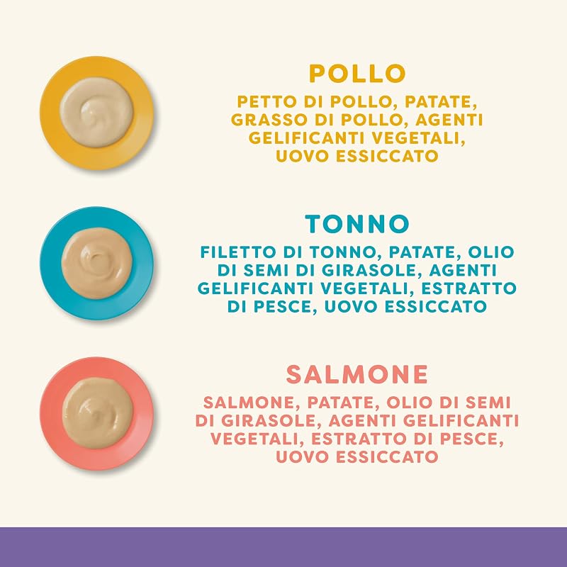 snack cremoso lickable senza cereali 100 % naturale per gatti e gattini, multipack assortito, 32 × 15 g bustine