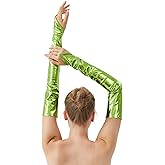 sodknow Long Fingerless Metallic Gloves Costume Women Opera Halloween Cosplay 1920s Great Gatsby Party Formal Evening Dressup