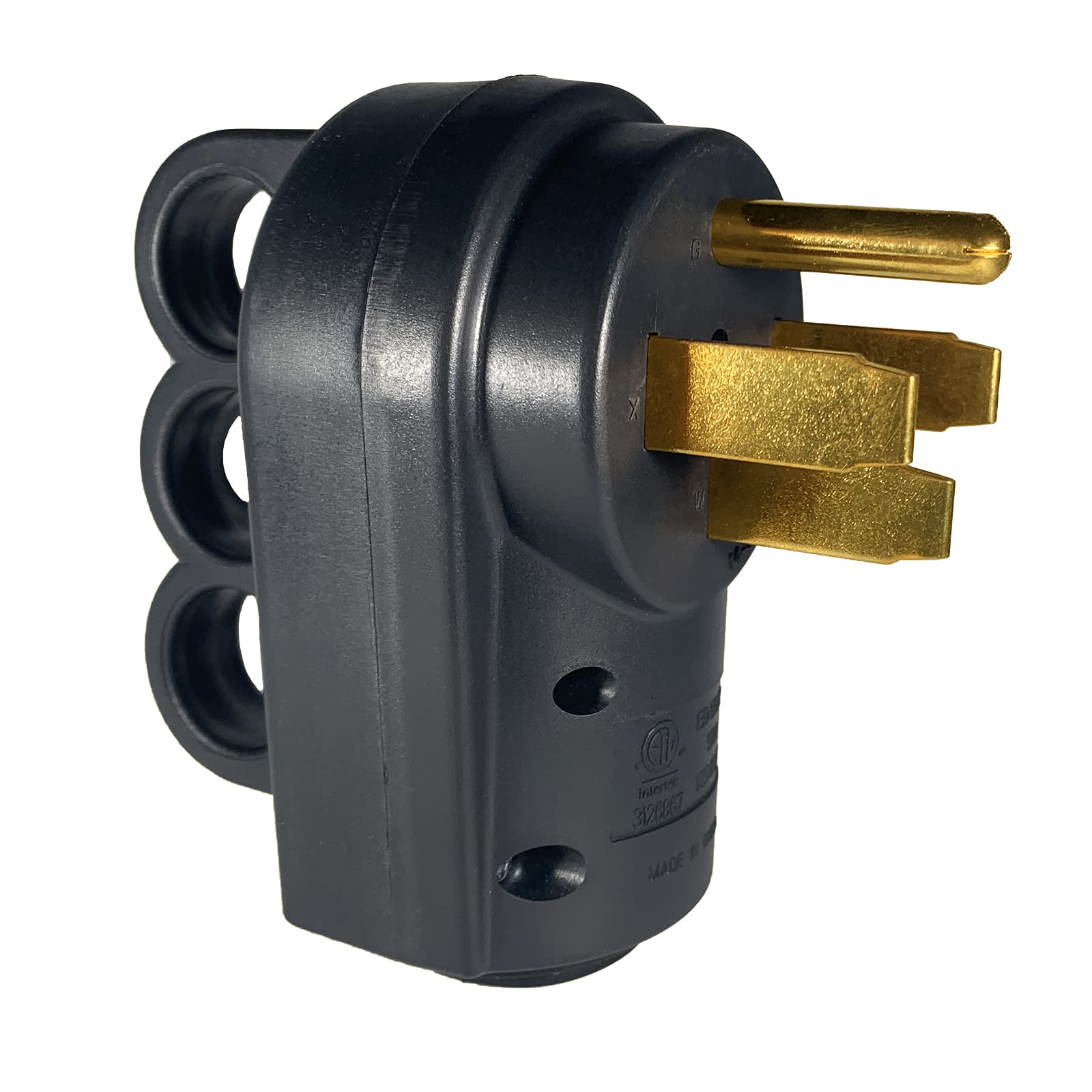 Photo 1 of Suplevel 50 Amp RV Plug, NEMA 14-50P 125/250 Volt Heavy Duty Replacement Male Plug with Ergonomic Handles for RV, EV, Generator Cord, ETL Listed