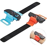 PAWDIARY Switch 2 Wrist Band for Just-Dance 2026 2025 2024 2023 Game/for Zumba Burn It Up, Blue-Orange Adjustable Elastic Switch 2 Wristband Sport Game Controller Handle Accessories