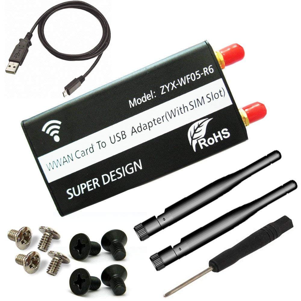 Pxyelec Mini PCI-E to USB Adapter With SIM Card Slot for WWAN/LTE Module with SIM 6pin/8pin Card Connector