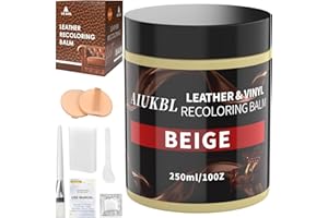 AIUKBL Leather Recoloring Balm, Leather Color Restorer, Leather Restorer for Couches, Leather Scratch Remover, Leather Scratch Repair, Leather Repair Kit for Furniture, Leather Dye (Beige)