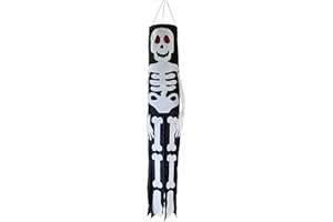 In the Breeze 5021 Lil' Bones Skeleton Buddy Windsock-Hanging Halloween Decoration, 40 Inches