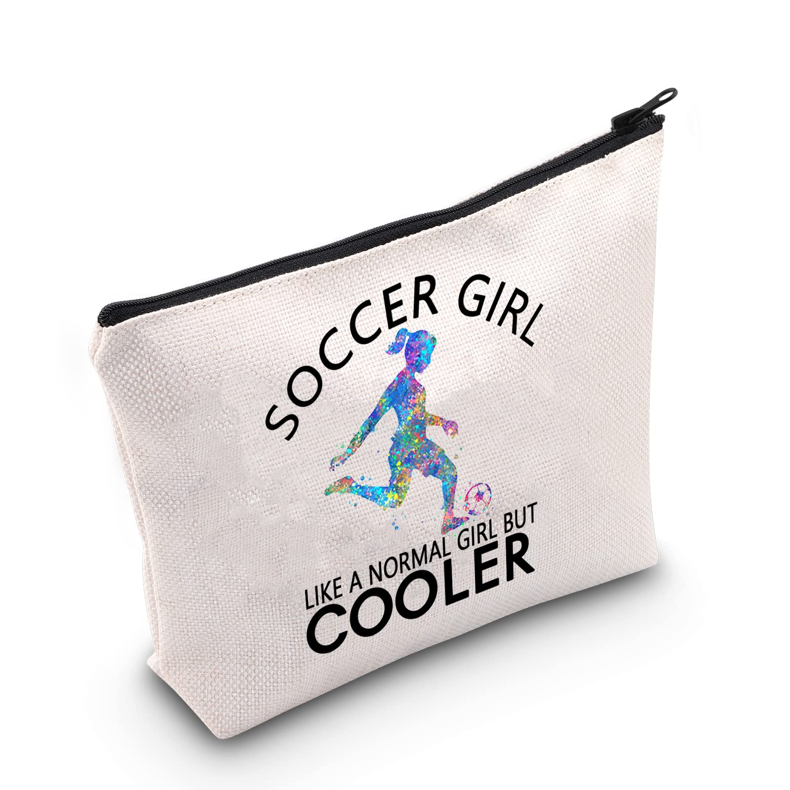 Soccer Girl Cosmetic Bag for Girl Soccer Lovers Gift Football Gift Football Lovers Bag Coach Player Game Day