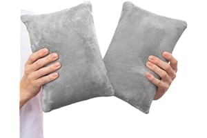 1 MIDDLE ONE 2 Pack Small Pillow, Memory Foam Mini Pillow 11 X 7 Inches for Travel, Sleeping, Nap and Neck, Knee, Lumbar Support, Tiny Cushion for Pet, Dogs (Grey)