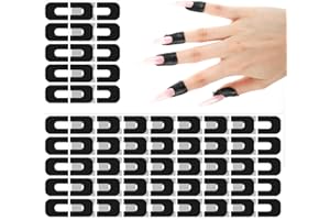 BREMOROU 100Pcs Nail Polish Protector For Fingers, Cuticle Protector For Nail Painting, Gel Nails Sticker, Peel Off Barrier, U Shape Latex Nails Polish Barrier, Skin Cuticle Protectors, Black Guard Tape