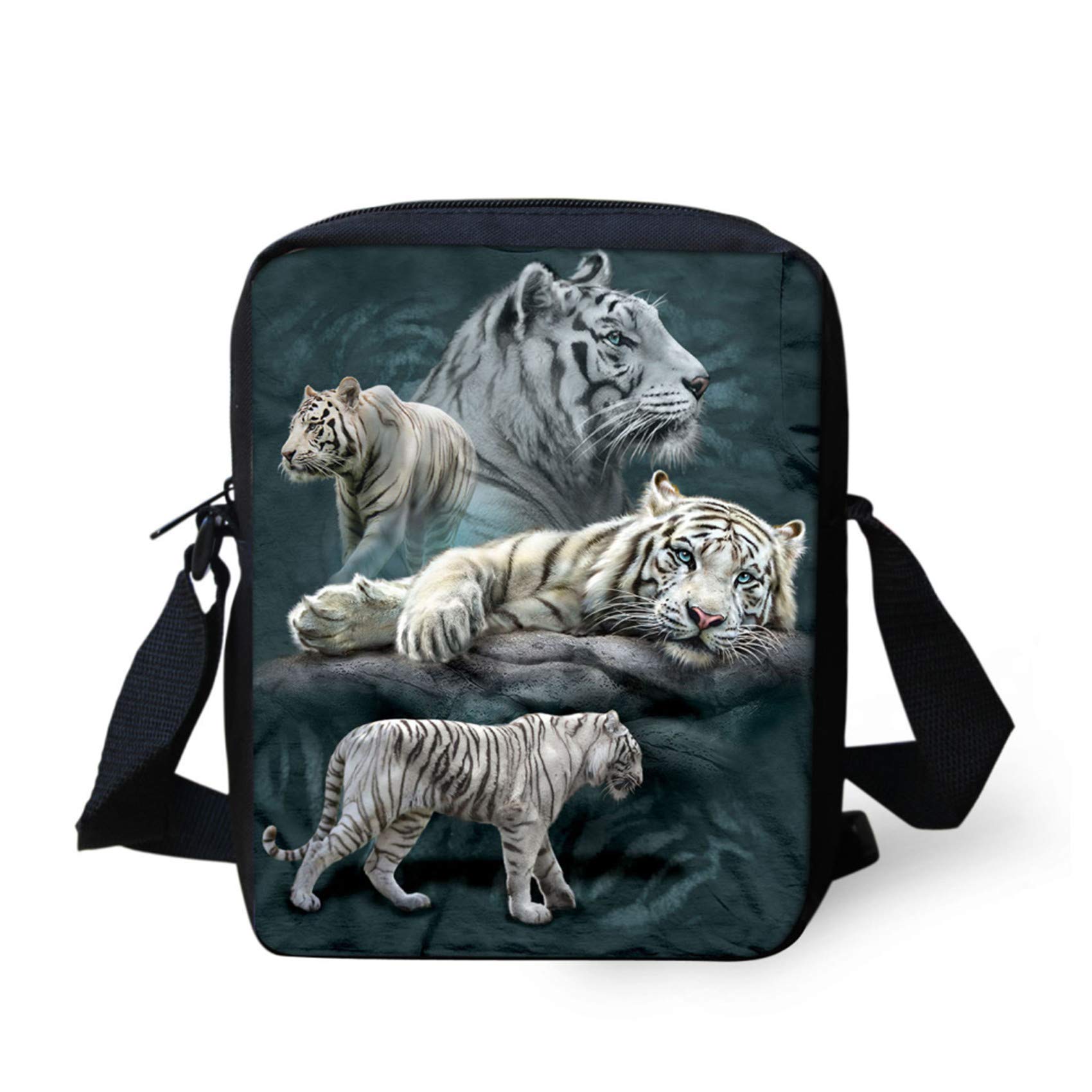 HUGS IDEA Tiger Pattern Small Cross Body Bag Shoulder Handbag Trave Wallet Purse Phone Pouch for Kis Boys