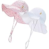DASMINI Baby Girls Sun Hat Cute Flower Toddler Summer Outdoor Infant Beach Wide Brim Flowers and tie dye