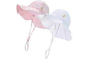 DASMINI Baby Girls Sun Hat Cute Flower Toddler Summer Outdoor Infant Beach Wide Brim Flowers and tie dye