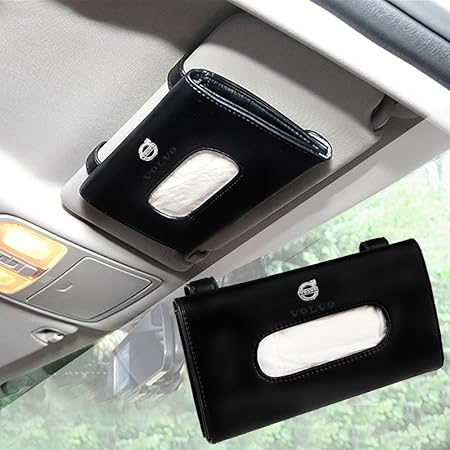 Amazon Volvo 車用ティッシュボックス ティッシュ ボックス ミニィッシュ カバー ボックス サンバイザーに置けるティッシュボックス K001 525 車用ティッシュカバー ボックス 車 バイク
