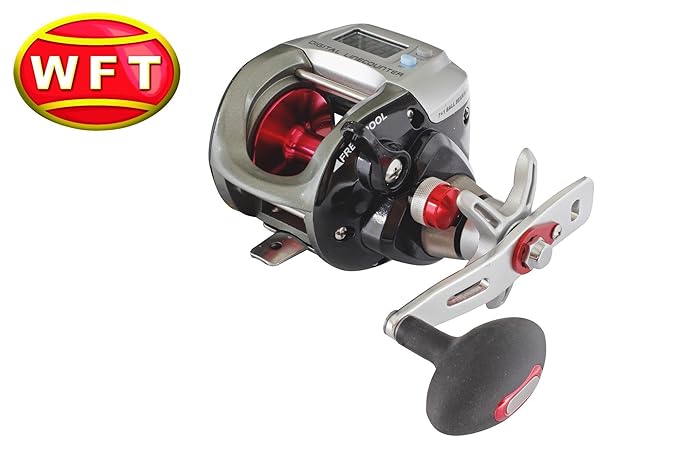 WFT Line Counter 855 RH - Multirolle zum Meeresangeln, Angelrolle zum Pilkangeln & Naturköderangeln, Meeresrolle für Norwegen