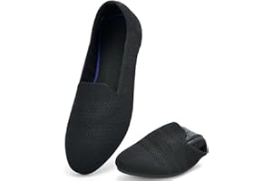 poemlady Women’s Ballet Flat Shoes Dress Shoes Knit Round Toe Slip On Ballerina Walking Flats Shoes for Woman Low Wedge Casual