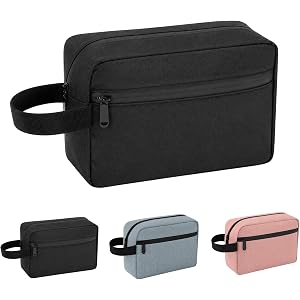 INTARN Travel Toiletry Bag for Men Women Makeup Bag Black | Waterproof Toiletry Bag for Toiletries Accessories, Shaving Kit &