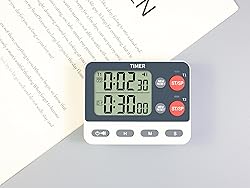 FCXJTU Digital Dual Kitchen Timer, 2 Groups Cycle