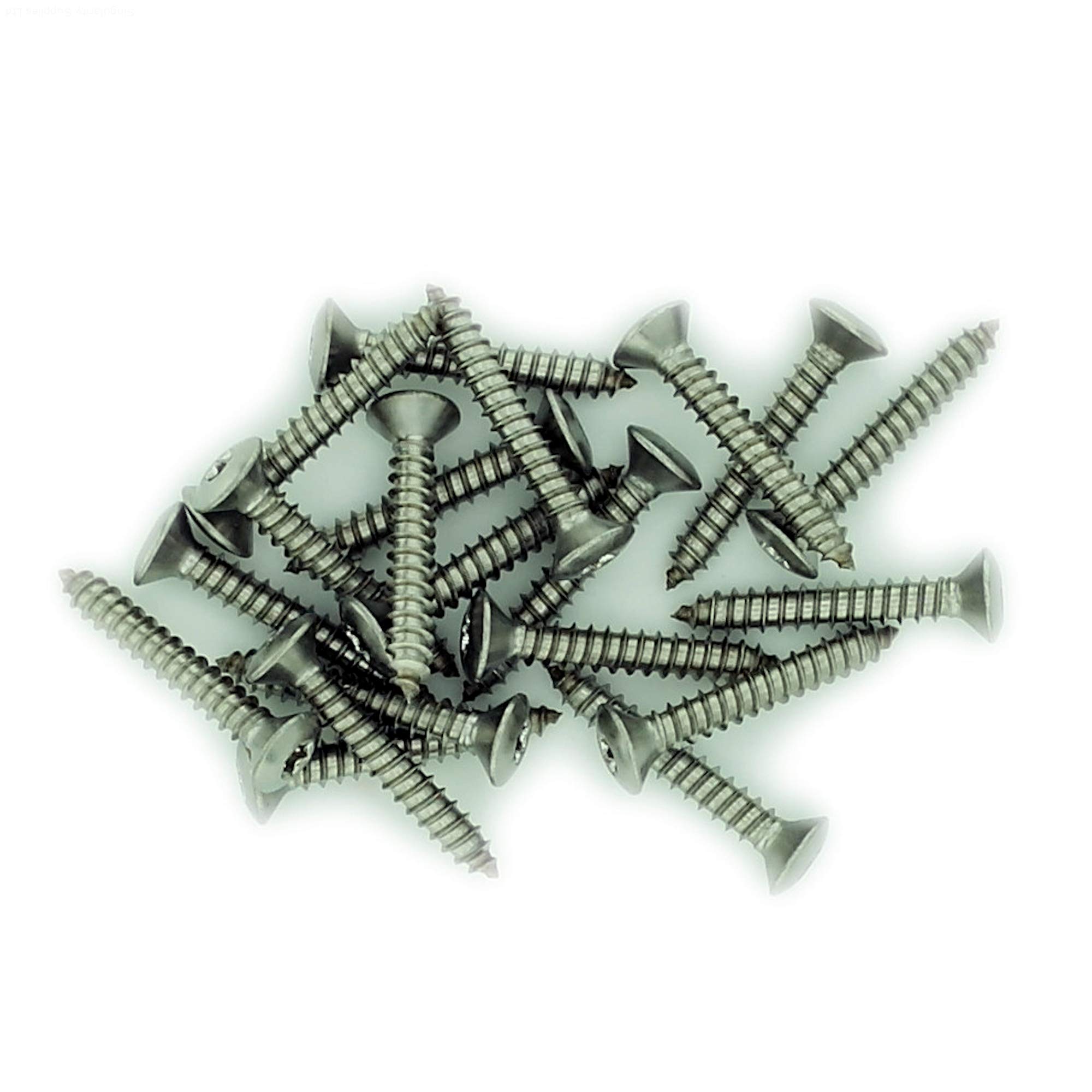 No.6 x 0.375 (3.5mm x 9.5mm) TX Raised Countersunk Self-Tapping Screw - Stainless Steel (A2) (Pack of 20) — image 1