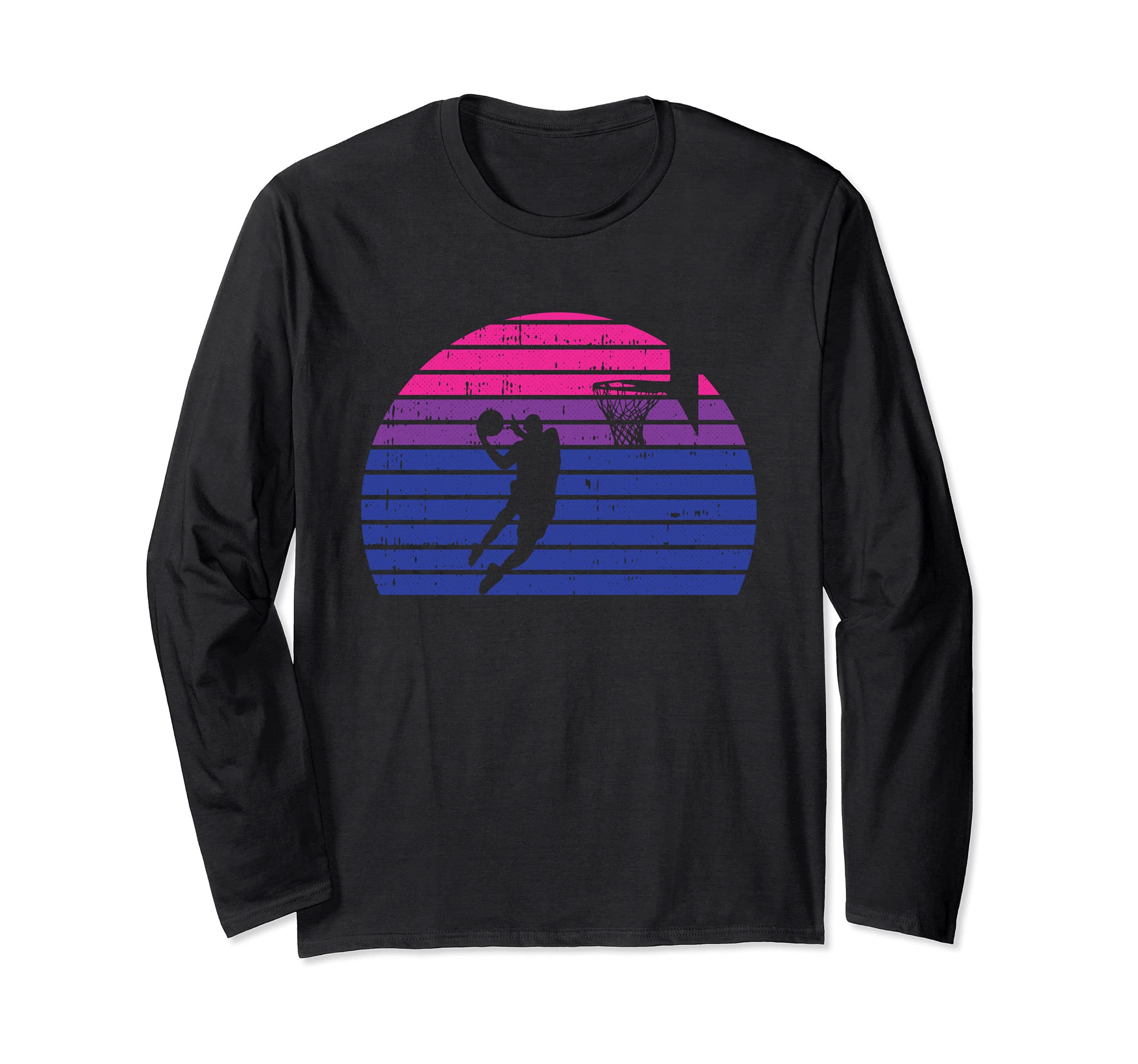 Basketball Player LGBT-Q Retro Bisexual Pride Sport Fan Long Sleeve T-Shirt