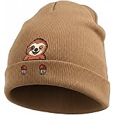 Chicingyou Sloth Beanie Hat Gifts for Women Men Sloth Lover Gifts Knit Winter Cap Embroidered Cute for Animal Lovers