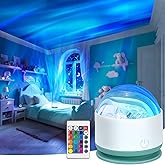 Northern Lights Projector, Rechargeable 16 Color Aurora Night Light Projector Mood Lighting with Dimmable & Remote Control for Bedroom Kids Teen Girl Gift Room Decor