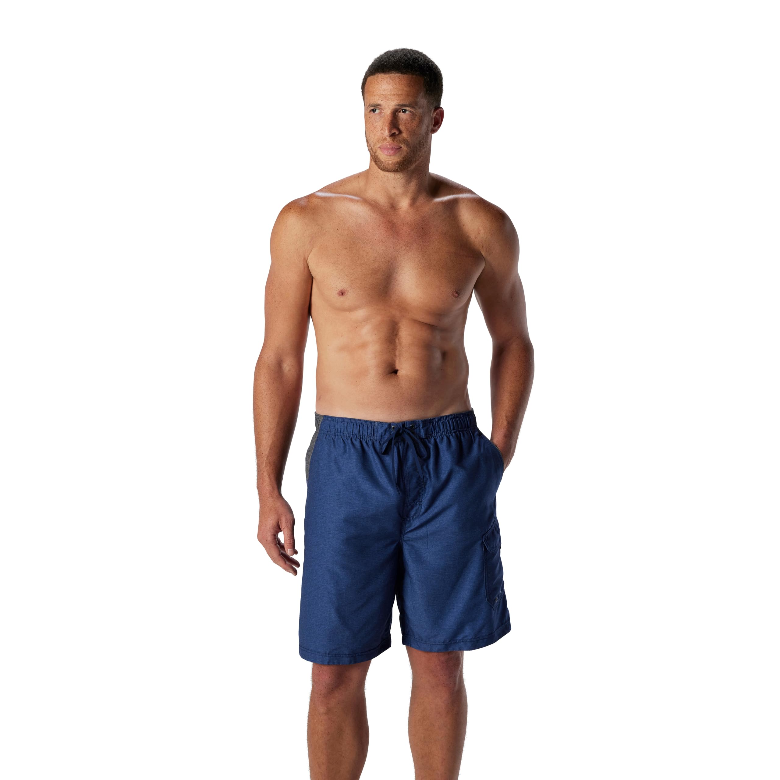 Photo 1 of Speedo Men's Swim Trunk Knee Length Marina Sport Volley Dark Heather Blue