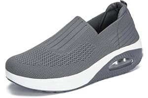 Touchmosees Women Nurse Sneakers Platform Sneakers Air Cushion Orthopedic Diabetic Walking Wedge Sneaker Ladies Toning Rocker Shoes