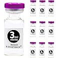 Vitorinca 3ml Sterile Glass Vials, 10 Packs-3ml Sterile Empty Vial with Self-Healing Injection Port and Flip Top Cap, Sterile Package, for use in sterile preparations and Laboratory Study
