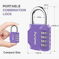 Puroma 1 Pack Combination Lock for Locker 4 Digit