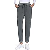 SEVEGO Tall Women's Scrub Pants 32/34/36 Long Inseam Yoga Jogger with 5 Pockets Drawstring Elastic Waistband