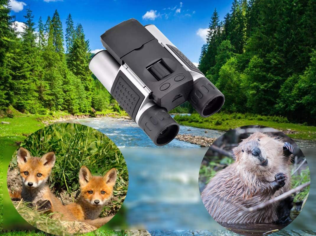 Vazussk 1.5" LCD Digital Binoculars with Camera for Adults, 10x25 Video Photo Recoder for Bird Watching Hunting Concerts and Sports Game with 16GB Cards : Camera & Photo