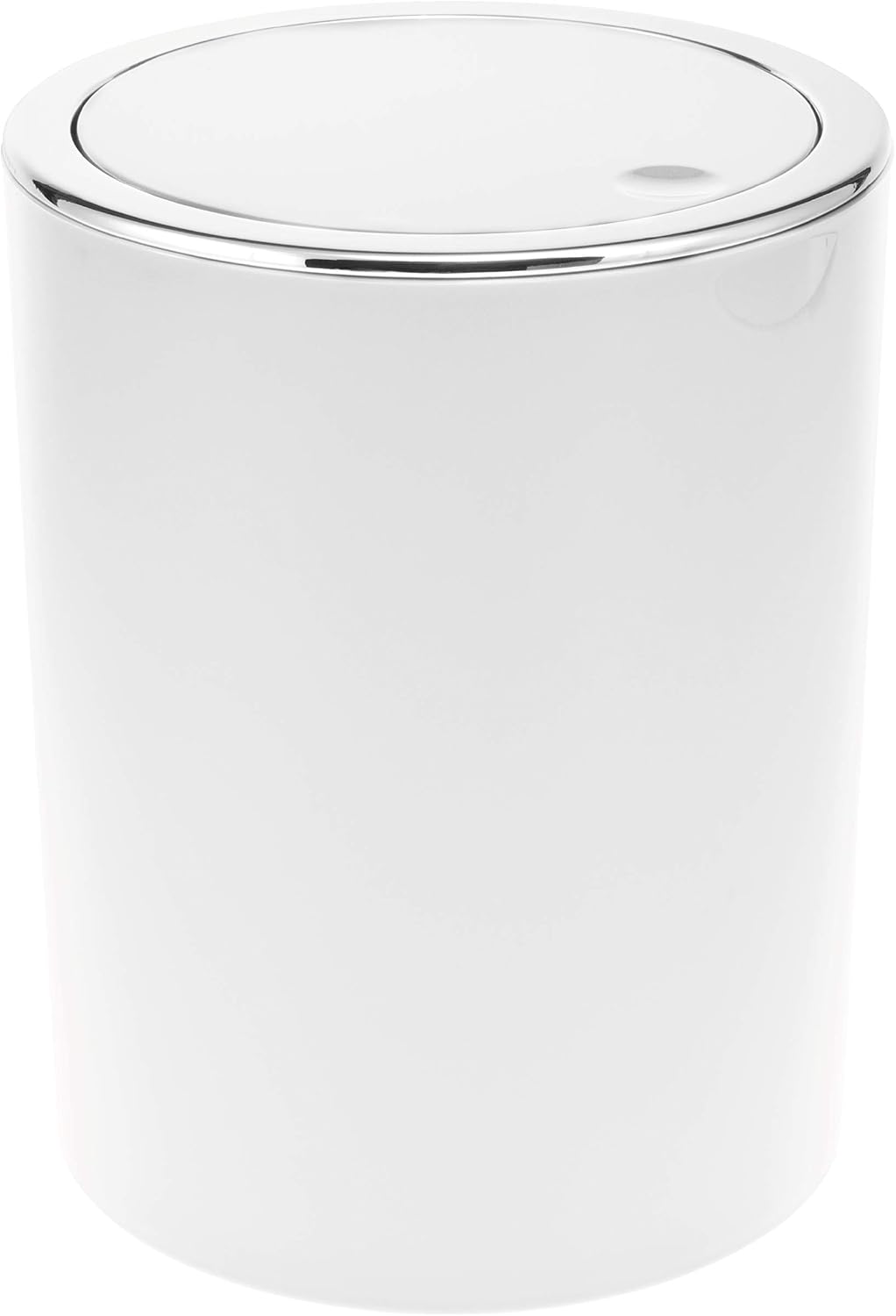 Bremermann Savona bathroom range cosmetic bin with swing lid, plastic, 5.5 litres, White, ca. diameter 19 x 24,5 cm Höhe