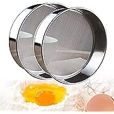 2 Pack (60/40 Mesh) Professional 6/8/9.5 Inch, Fine Mesh Sieve Flour Sifter Round Stainless Steel Baking Set