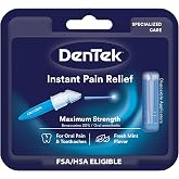 DenTek Instant Oral Pain Relief Kit with Benzocaine, 50 Treatments | Maximum Strength, Instant Pain Reliever, Recommend for Toothaches &amp; Gum Pain, 50 Disposable Applicators