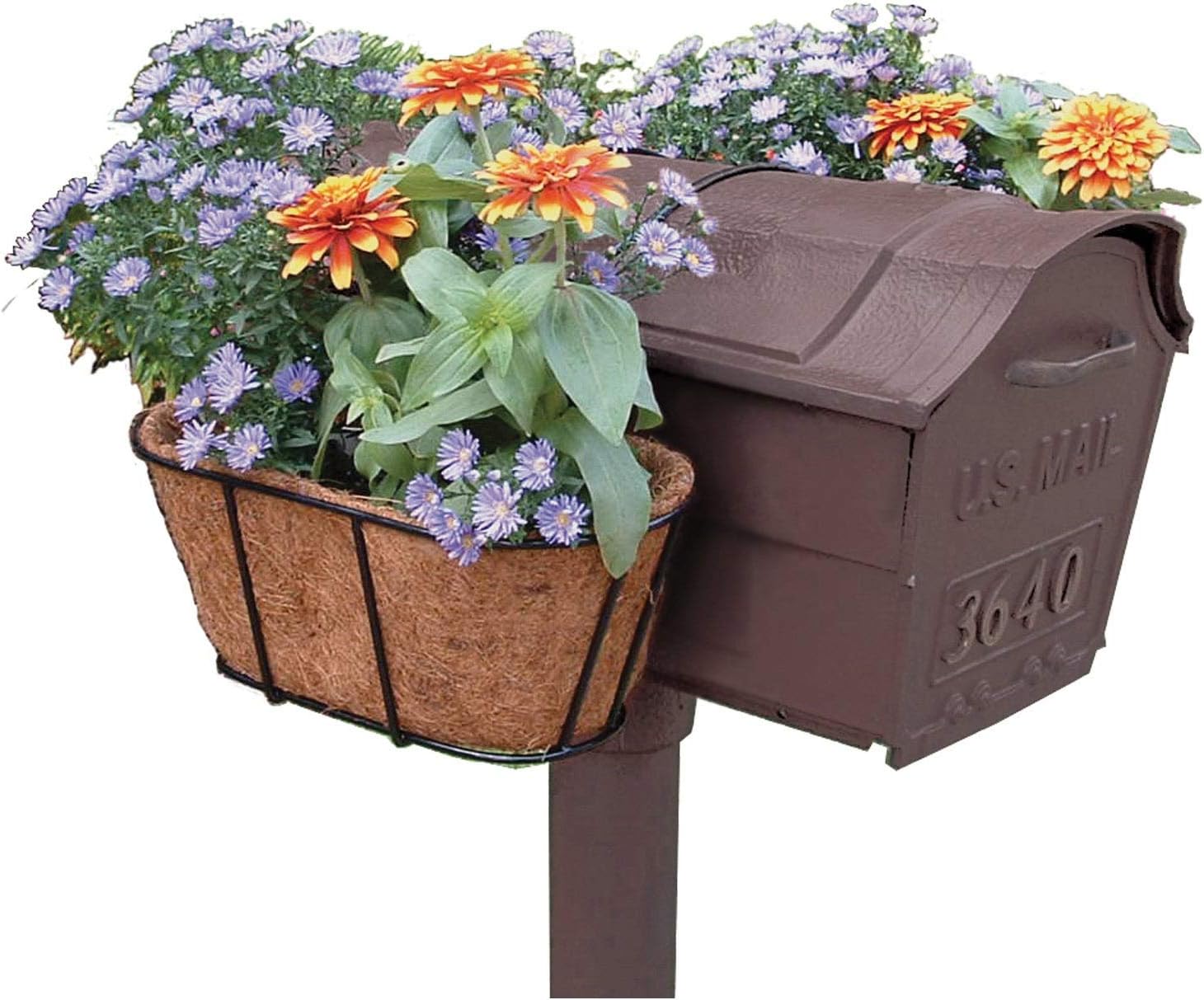 Flower Garden Mailbox Planter Rectangular Round Metal Vinyl Home & Kitchen