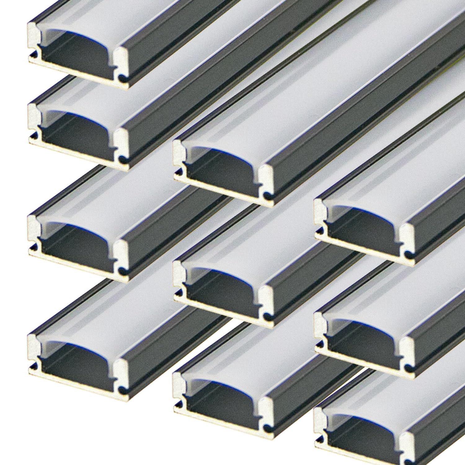 Mua 10Pack 2M/6.6Ft Black Aluminum Channels for Led Strip Lights - Led ...