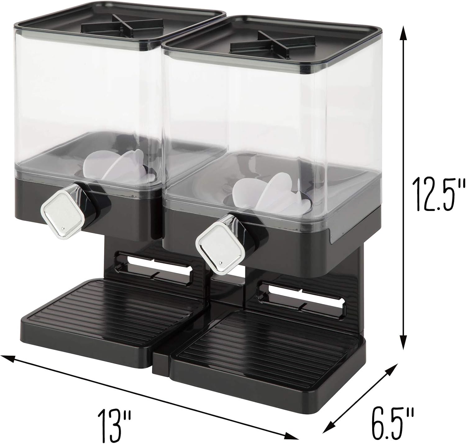 Zevro Compact Dry Food Dispenser, Dual Control, Black/Chrome: Food Savers: Kitchen & Dining